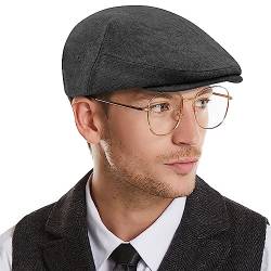 CLAPE Cotton Newsboy Flatcap Gatsby Schirmmütze Schlägermütze Tellermütze Herren Atmungsaktiv Baskenmütze Cabbie Cap von CLAPE