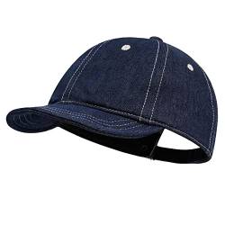 CLAPE Herren Cap Kurzer Schirm Vintage Basecap Flip Brim Baseball Cap Retro Denim Cotton Dad Hat Classic Snapback Camp Cap UV-Schutz Schildmütze von CLAPE