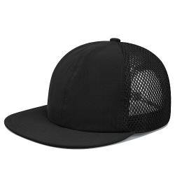 CLAPE Mesh Back Baseball Cap Flat Brim Trucker Cap Sommer Sport Caps Unstructured Leichtgewicht Running Hat Outdoor Schildmütze von CLAPE