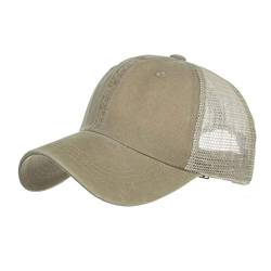 CLAPE Mesh Trucker Cap Waschbar Basecap Herren Retro Baseballmütze Atmungsaktiv Outdoor Sport Caps Verstellbar Cappi Pferdeschwanz Cap von CLAPE