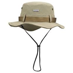 CLAPE Outdoor Sonnenhut UV Schutz Boonie Hat mit Kinnband Faltbar Safari Hut Buschhut Winddicht Wanderhut Anglerhut for Damen Herren von CLAPE