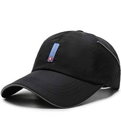 CLAPE Quick Dry Baseball Cap Cappy Mesh Running Cap UPF50 + Outdoor Sport Cap Schildkappe Schildmütze Herren (CP18-Black) von CLAPE