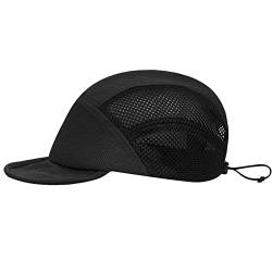 CLAPE Sommer Kappe Herren 5 Panel Short Brim Baseball Cap Mesh Snapback Trucker Cap Schnelltrocknend Baseball Kappe Wasserdicht Nylon Sport Caps von CLAPE