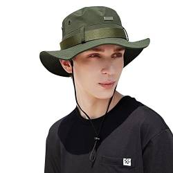 CLAPE UV Schutz Outdoor Hut Atmungsaktiv Sonnenhut mit Kinnband Faltbar Fischerhut Schnelltrocknend Buschhut Boonie Hat Sommer Bucket Sun Hat von CLAPE