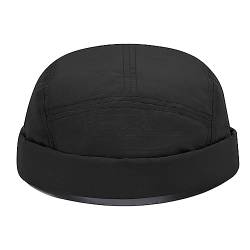 CLAPE Unisex Caps Ohne Schirm 5 Panel Docker Cap Verstellbar Docker Mütze Sommer Seemannsmütze Quick Drying Hafenmütze Rolled Cuff Brimless Hat von CLAPE