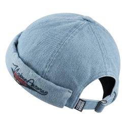 CLAPE Unisex Hafenmütze Dockercap Herren Sommer Dockermütze aus Baumwolle Seemannskappe Rollrandmütze Bikermütze Rolled Cuff Sailor Cap von CLAPE