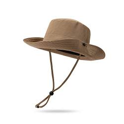 CLAPE Wasserdicht Fischerhut Breite Krempe Sonnenhut mit Kinnband UPF50+ Safari Boonie Hat Schnell Trocknend Buschhüte Sun Protection Fishing Hat von CLAPE