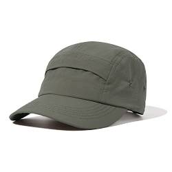 Clape Schnelltrocknend Basecap 5 Panel Camp Cap Unstructured Baseball Cap Wasserdicht Laufkappe UPF50+ Sommer Outdoor Caps Plain Sun Cap,Green von CLAPE