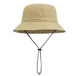 Clape Wasserdicht Packbar Sonnenhut Breite Krempe Fischerhut Verstellbar Outdoor Buschhut UPF50+ Sommerhut Wanderhut Winddicht Sonnenschutzhut,Khaki von CLAPE