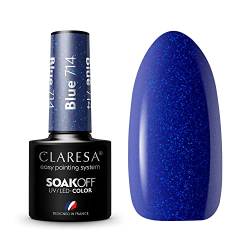 Claresa UV LED Nagellack Collection Hybrid Maniküre Soak Off Nail Polish, Farbe Blau, Nr 714, 5ml von CLARESA