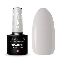 Claresa UV LED Nagellack Collection Hybrid Maniküre Soak Off Nail Polish, Farbe Grau, Nr 204, 5ml von CLARESA