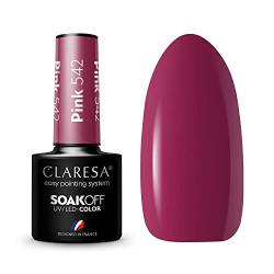 Claresa UV LED Nagellack Collection Hybrid Maniküre Soak Off Nail Polish, Farbe Rosa, Nr 542, 5ml von CLARESA