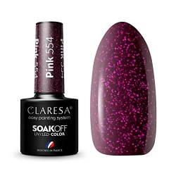 Claresa UV LED Nagellack Collection Hybrid Maniküre Soak Off Nail Polish, Farbe Rosa, Nr 554, 5ml von CLARESA
