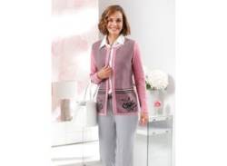 Cardigan CLASSIC Gr. 40, rosa (altrosa, graphit, gemustert) Damen Strickjacken Cardigans von CLASSIC