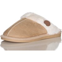 CLEO STYLE Damen Hausschuhe 611 36-37 Beige Plüsch Hausschuhe von CLEO STYLE