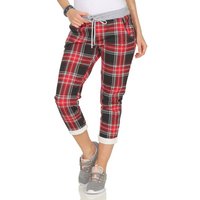 CLEO STYLE Jogginghose Damen Jogginghose 2581 36-40 Rot Schwarz Karo von CLEO STYLE