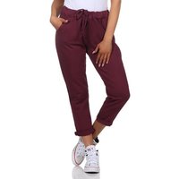 CLEO STYLE Jogginghose Damen Jogginghose 3569 36-40 Bordo von CLEO STYLE