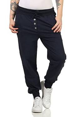 CLEOSTYLE Damen Jogginhose im Boyfriend-Style Sweatpants für Freizeit Sport und Fitness 1112 (36-40, Dunkelblau) von CLEO STYLE