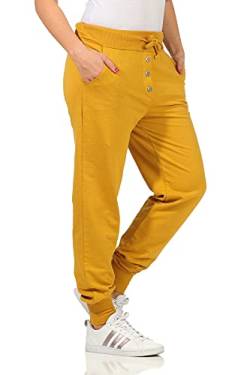 CLEOSTYLE Damen Jogginhose im Boyfriend-Style Sweatpants für Freizeit Sport und Fitness 1112 (36-40, Gelb) von CLEO STYLE