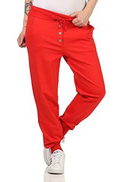 CLEOSTYLE Damen Jogginhose im Boyfriend-Style Sweatpants für Freizeit Sport und Fitness 1112 (36-40, Rot) von CLEO STYLE