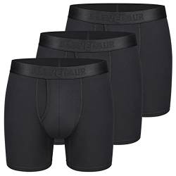 CLEVEDAUR Herren Unterwäsche 15,2 cm Micro Modal Herren Boxershorts (3 Stück), F: Schwarz/Schwarz/Schwarz im Polybeutel (Fliegen), Large von CLEVEDAUR