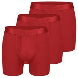 CLEVEDAUR Herren Unterwäsche 15,2 cm Micro Modal Herren Boxershorts (3 Stück), H: 3 Stück, rot im Polybeutel (Fliegen), Large von CLEVEDAUR