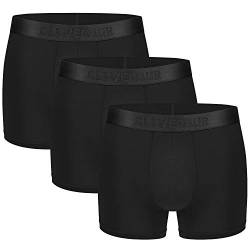 CLEVEDAUR Herren Unterwäsche 3er Pack Micro Modal Trunks Unterwäsche für Herren, H: 3er-Pack, schwarz, 10,2 cm (ohne Eingriff), X-Large von CLEVEDAUR