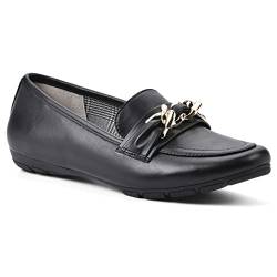 CLIFFS BY WHITE MOUNTAIN Damen Gainful Flacher Slipper, Schwarz glatt, 37 EU von CLIFFS BY WHITE MOUNTAIN