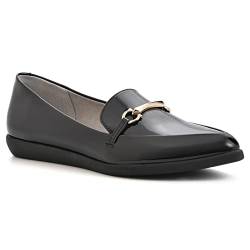 CLIFFS BY WHITE MOUNTAIN Damen Maria Flacher Slipper, Schwarz/Lack, 36.5 EU von CLIFFS BY WHITE MOUNTAIN