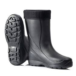 CLIMBR Leichte Gefütterte Gummistiefel Thermo Damen EVA warme Winter Stiefel Gr 36-42 mit Futter (Schwarz, 42) von CLIMBR