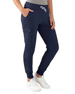 CLINIC DRESS Hose I kaere I Damen-Schlupfhose Pflegehose Arbeitsbekleidung I Bündchen Stretch Bunt I Navy XXL von CLINIC DRESS