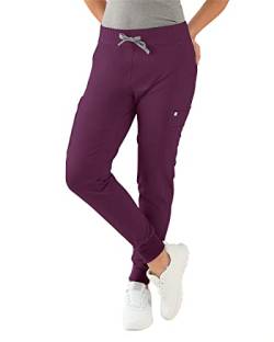 CLINIC DRESS Hose I kaere I Damen-Schlupfhose Pflegehose Arbeitsbekleidung I Bündchen Stretch Bunt I Pflaume M von CLINIC DRESS