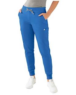 CLINIC DRESS Hose I kaere I Damen-Schlupfhose Pflegehose Arbeitsbekleidung I Bündchen Stretch Bunt I blau XXL von CLINIC DRESS