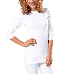 CLINIC DRESS Longshirt Damen - Ringelshirt 3/4 Arm Stretch mit 95% Baumwolle, für Krankenschwestern, Ärztinnen und Pflegepersonal weiß XXL von CLINIC DRESS