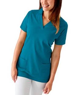 CLINIC DRESS Longshirt Damen Shirt mit 60% Baumwolle Petrol 50/52 von CLINIC DRESS