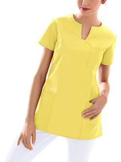 CLINIC DRESS Schlupfkasack Kasack Damen für Krankenpflege und Altenpflege 95 Grad Wäsche gelb XL von CLINIC DRESS