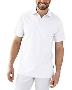 CLINIC DRESS Shirt Polo Unisex 1/2 Arm - gerade Form Polokragen 60% Baumwolle, für Krankenschwestern, Pfleger, Ärzte und Pflegepersonal weiß XS von CLINIC DRESS