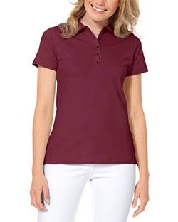 CLINIC DRESS Shirt Poloshirt für Damen - Kurzarm Stretch mit 96% Baumwolle für Krankenschwestern, Ärztinnen und Pflegepersonal Bordeaux 38/40 von CLINIC DRESS