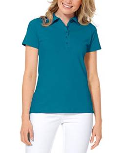 CLINIC DRESS Shirt Poloshirt für Damen - Kurzarm Stretch mit 96% Baumwolle für Krankenschwestern, Ärztinnen und Pflegepersonal Petrol 38/40 von CLINIC DRESS