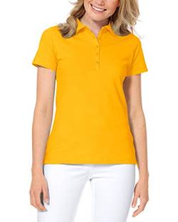 CLINIC DRESS Shirt Poloshirt für Damen - Kurzarm Stretch mit 96% Baumwolle für Krankenschwestern, Ärztinnen und Pflegepersonal Sonnengelb 54/56 von CLINIC DRESS