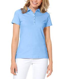CLINIC DRESS Shirt Poloshirt für Damen - Kurzarm Stretch mit 96% Baumwolle für Krankenschwestern, Ärztinnen und Pflegepersonal hellblau 38/40 von CLINIC DRESS