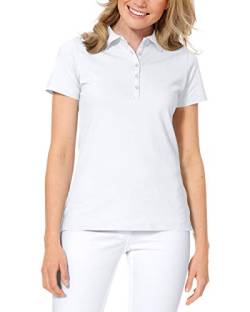 CLINIC DRESS Shirt Poloshirt für Damen - Kurzarm Stretch mit 96% Baumwolle für Krankenschwestern, Ärztinnen und Pflegepersonal weiß 34/36 von CLINIC DRESS