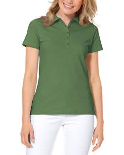 CLINIC DRESS Shirt Poloshirt für Damen - Kurzarm Stretch mit 96% Baumwolle für Krankenschwestern, Ärztinnen und Pflegepersonal wiesengrün 34/36 von CLINIC DRESS