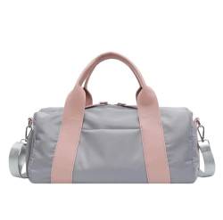 Damen-Gym-Yoga-Tasche, Damen-Fitness-Sporttasche, tragbare Reise-Trainingstasche (Color : Grey, Size : (30cm(Max Length(50cm)) von CLIQR