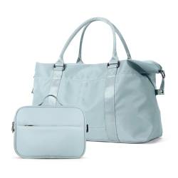 Damen-Reisetasche, Fitnessstudio-Reisetasche, geeignet for Reisen (Color : Light Blue, Size : 55x27x18cm) von CLIQR