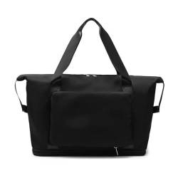 Faltbare große Kapazitätsaufbewahrung, Faltbare Taschen, Reisetaschen, handliches Gepäck, Handtaschen, Damen-Sporttaschen (Color : Black, Size : 42x28x22cm) von CLIQR