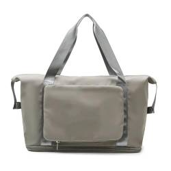 Faltbare große Kapazitätsaufbewahrung, Faltbare Taschen, Reisetaschen, handliches Gepäck, Handtaschen, Damen-Sporttaschen (Color : Grey, Size : 42x28x22cm) von CLIQR