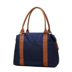 Herren-Canvas-Reisetasche, Damen-Handtasche, Gepäcktasche, Outdoor-Aufbewahrungstasche, große Kapazität, Gepäcktasche (Color : Blue A S Small) von CLIQR