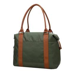 Herren-Canvas-Reisetasche, Damen-Handtasche, Gepäcktasche, Outdoor-Aufbewahrungstasche, große Kapazität, Gepäcktasche (Color : Green A Small) von CLIQR