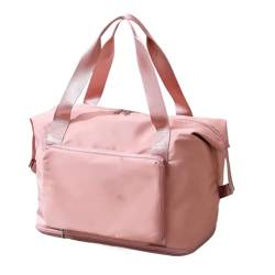 Herren-Canvas-Reisetasche, Damen-Handtasche, Gepäcktasche, Outdoor-Aufbewahrungstasche, große Kapazität, Gepäcktasche (Color : Pink) von CLIQR